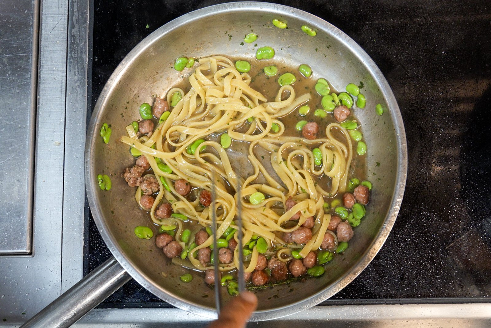 Risottatura fettuccine con polpettine